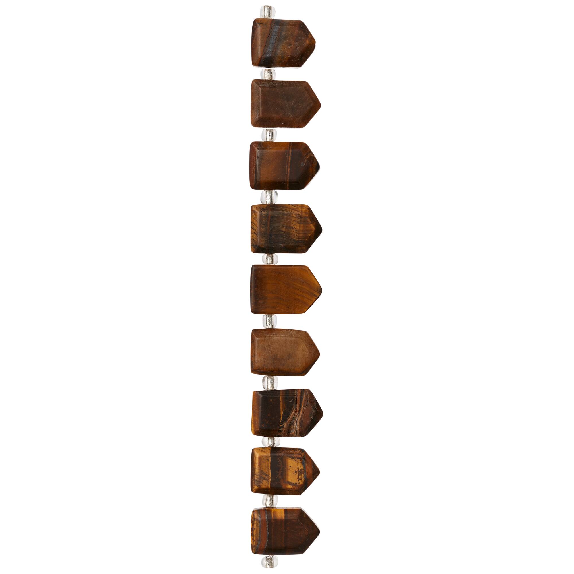 Brown Faceted Tiger's Eye Arrow Semi-Precious Beads by Bead Landing™, 18mm